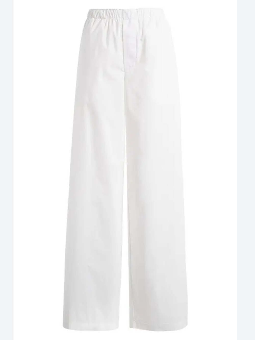 SKIMS Wide-Leg Cotton Poplin Pants in Snow